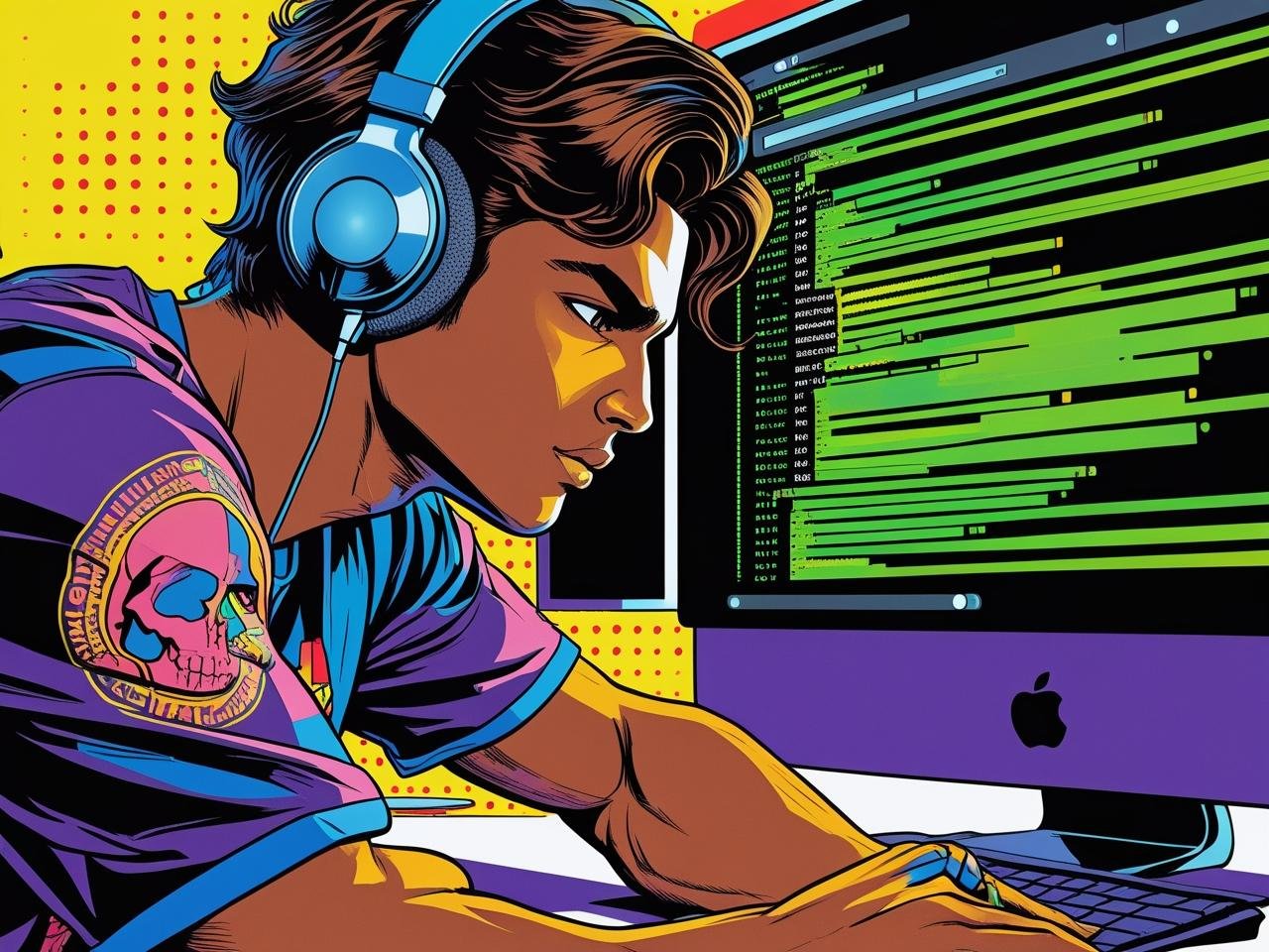 A hacker with a mask