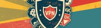 Retro VPN security shield poster for ProtonVPN WireGuard setup on Kali Linux.