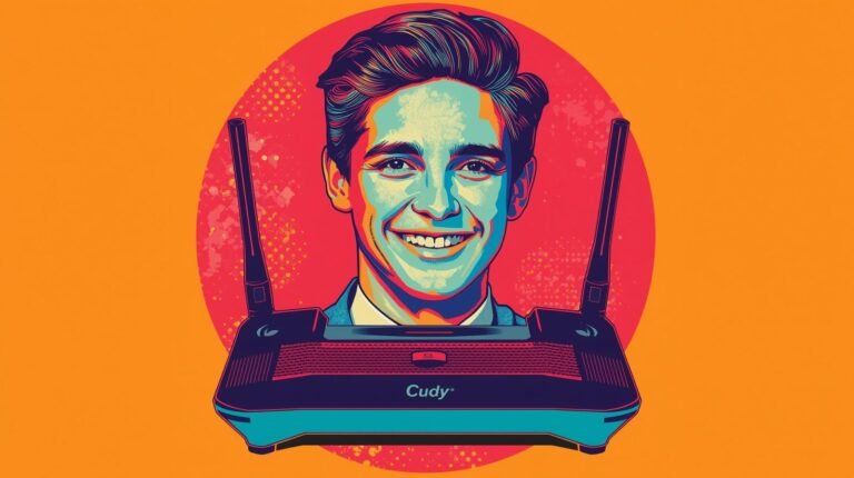 Cudy WR3000 WireGuard Router Setup with Proton VPN 5 Smiling man behind Cudy WireGuard VPN router for ProtonVPN setup illustration.
