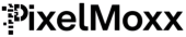 Modern PixelMoxx logo: sleek black sans-serif font, professional aesthetic, and striking contrast.