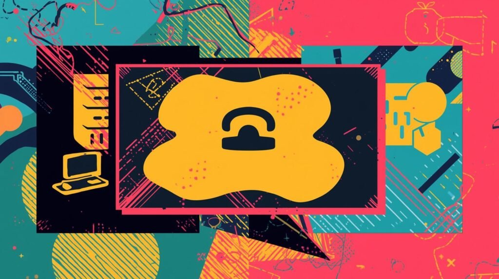 NordVPN OpenWrt lab setup: How I Run It Without Leaks, Drama, or Guesswork 🧪 6 Abstract tech art with vibrant colors, retro devices, geometric shapes, and dynamic patterns.