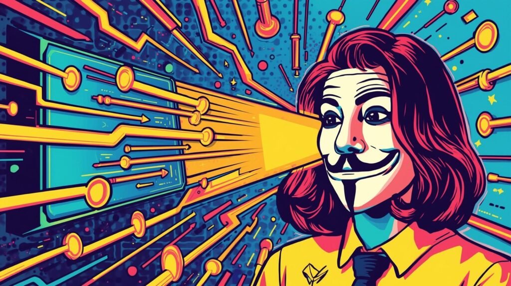 DNS Is a Silent Lab Killer (And Almost Nobody Tests It)🧪 3 Surreal Guy Fawkes mask in vibrant digital artwork with colorful geometric background.