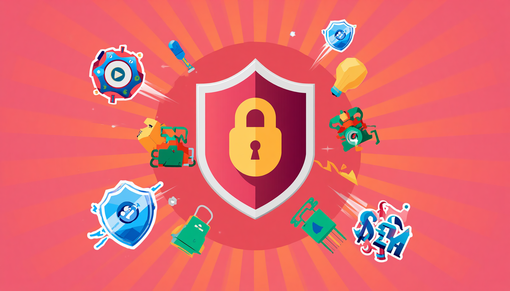 NordVPN security shield with padlock, Threat Protection Pro and no-logs cybersecurity illustration.