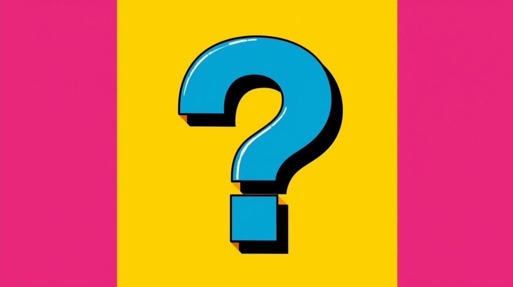 NordPass Review: A Proven Password Manager for Real-World Security 🔐 7 Blue question mark on yellow and pink pop art background.