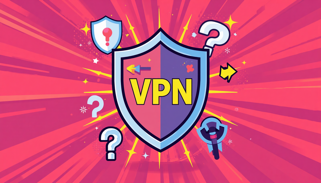 NordVPN security shield illustration with questions about speed, cost, Netflix, gaming, and Threat Protection.