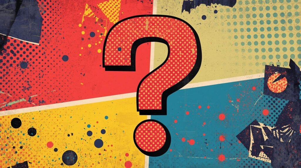 How to Use AI for Ethical Hacking (Without Crossing the Line) 🤖 5 Pop art abstract with colorful quadrants and bold question mark design.