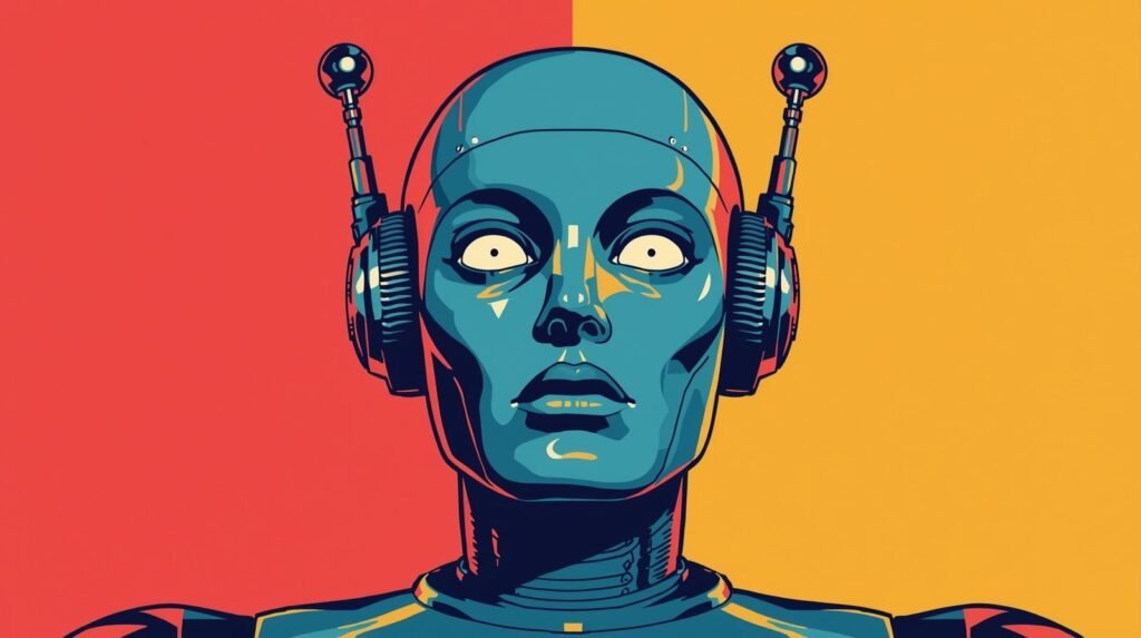 How to Use AI for Ethical Hacking (Without Crossing the Line) 🤖 5 Pop art robot head showcasing AI and ethical hacking themes in vibrant colors.
