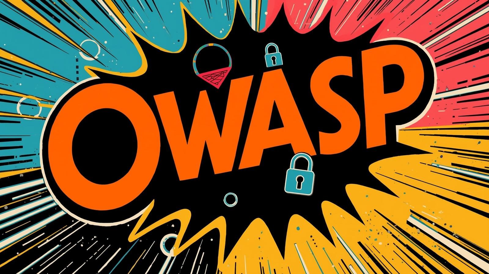 OWASP Top 10 Cybersecurity: 7 Dangerous Security Shifts Reshaping Defence 🧭 1 Dynamic OWASP logo with comic burst, vibrant colors, security padlocks, and global motif.