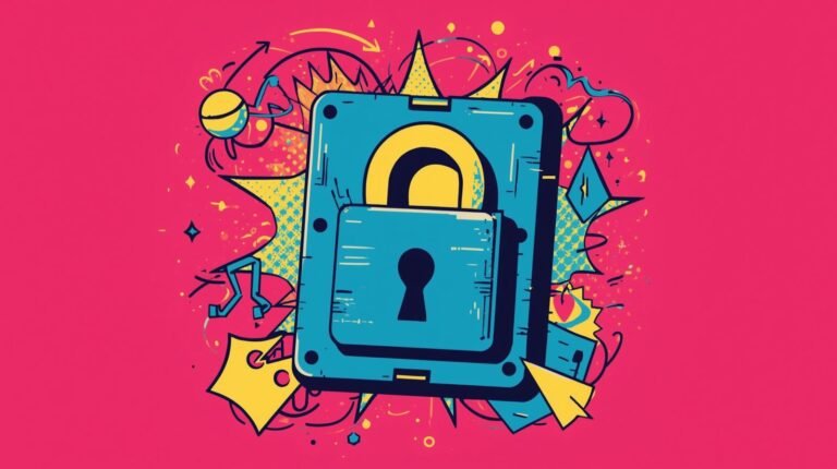 Linux Disk Encryption Explained: How LUKS Actually Protects Your Data 🧲 5 Colorful cartoon padlock with dynamic shapes, symbolizing security, freedom, and creativity.