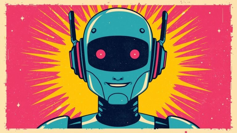 Robin AI: Ethical Dark Web Research Without Losing OPSEC 🔍 8 Retro-futuristic robot with headphones, glowing eyes, and vibrant cosmic background.
