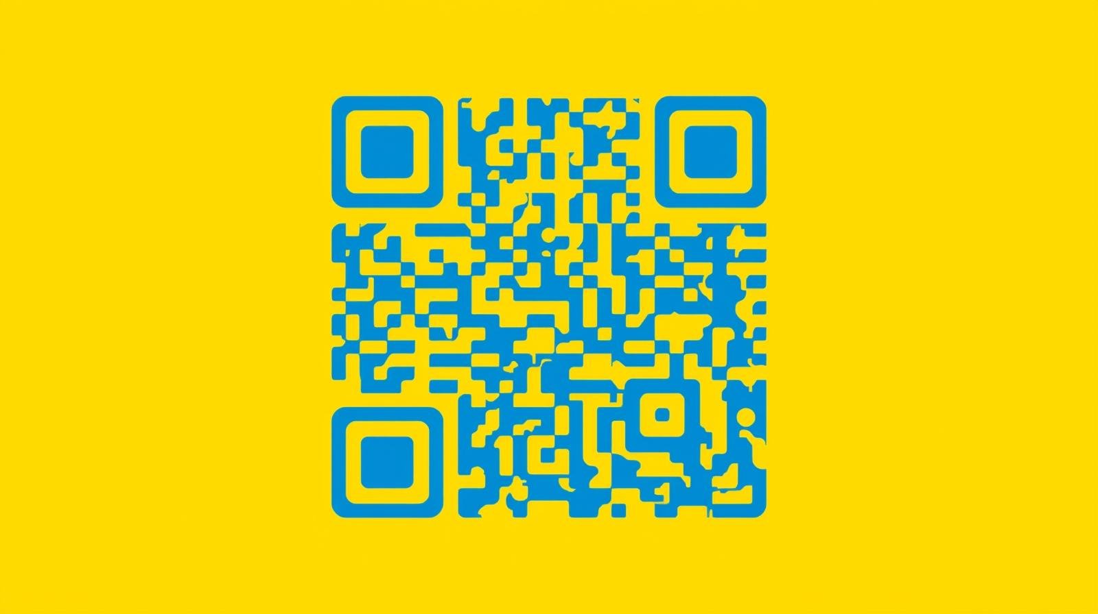 QR Code Phishing Explained: How Quishing Steals Logins via QR Codes 🧩 1 Blue QR code on yellow background with modern, minimalist design.