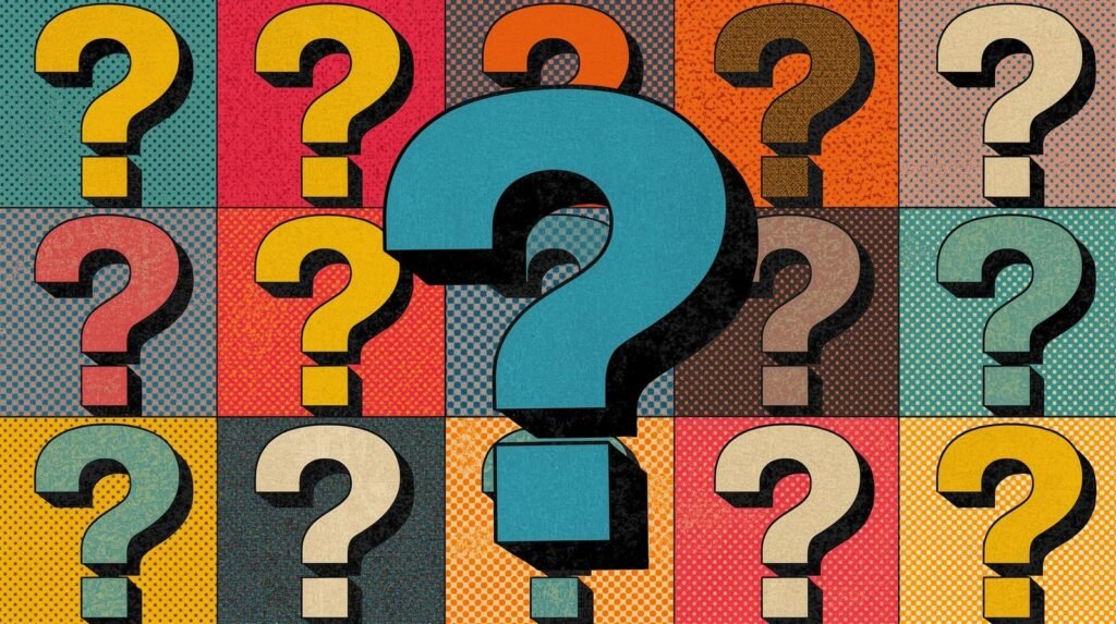 Secure Ethical Hacking Lab Architecture: How I Built 7 Defensive Layers After 100+ Posts 🧠 9 Pop-art collage of colorful question marks with vibrant backgrounds and patterns.