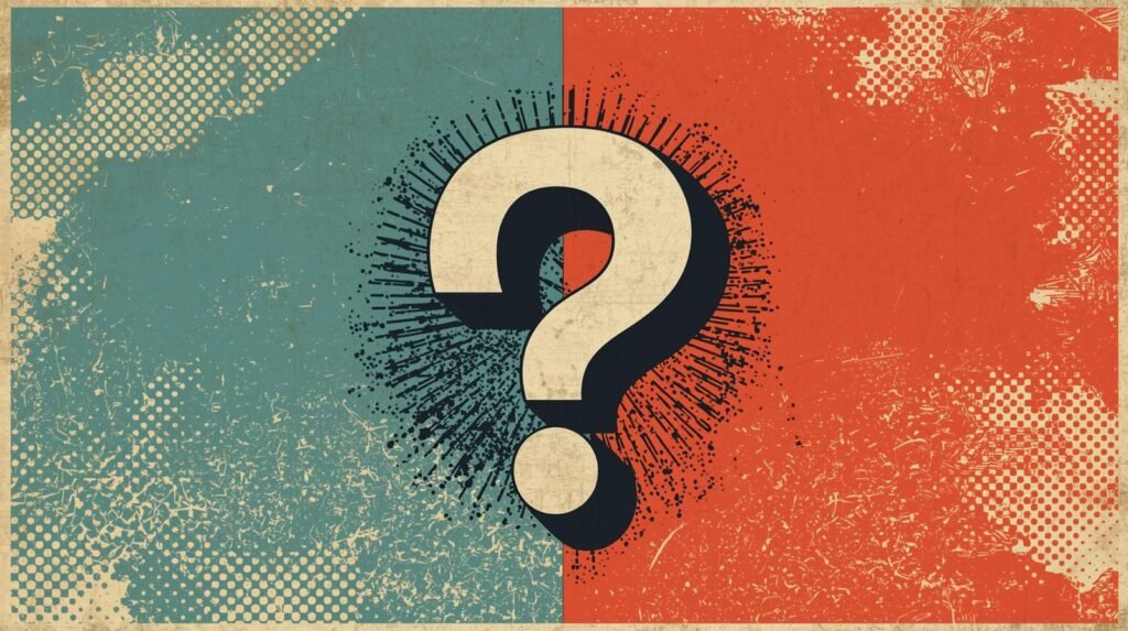 Zero Trust Architecture and IAM for Freelancers and Ethical Hacking Labs🧩 6 Retro pop-art question mark with teal and red background, dynamic lines, vintage textures.