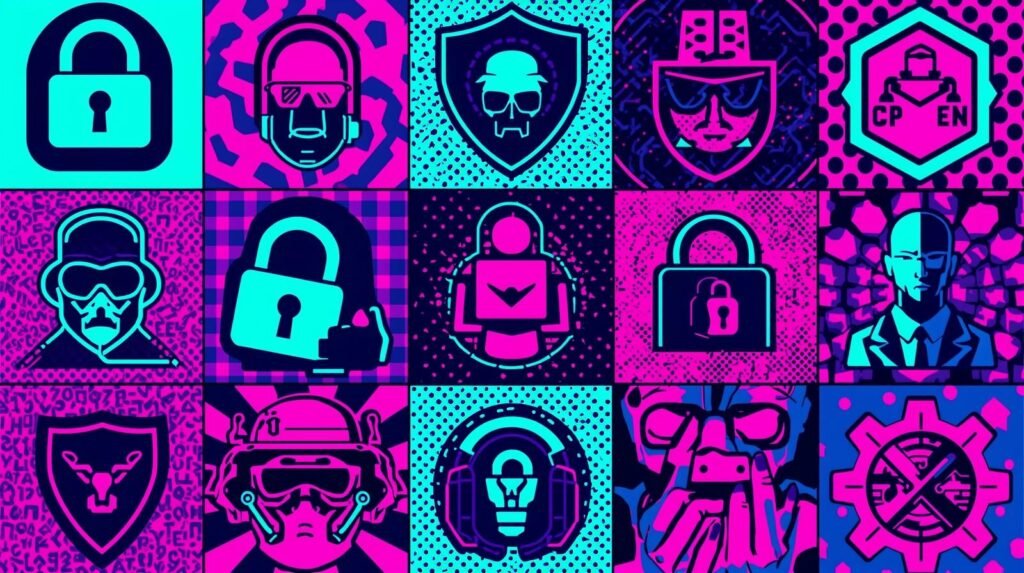 Kali Purple vs Kali Linux vs Parrot OS: What’s the Real Difference? 🧪 4 Cyber-themed collage: neon cyberpunk aesthetics, security symbols, tech gear, and abstract backgrounds.