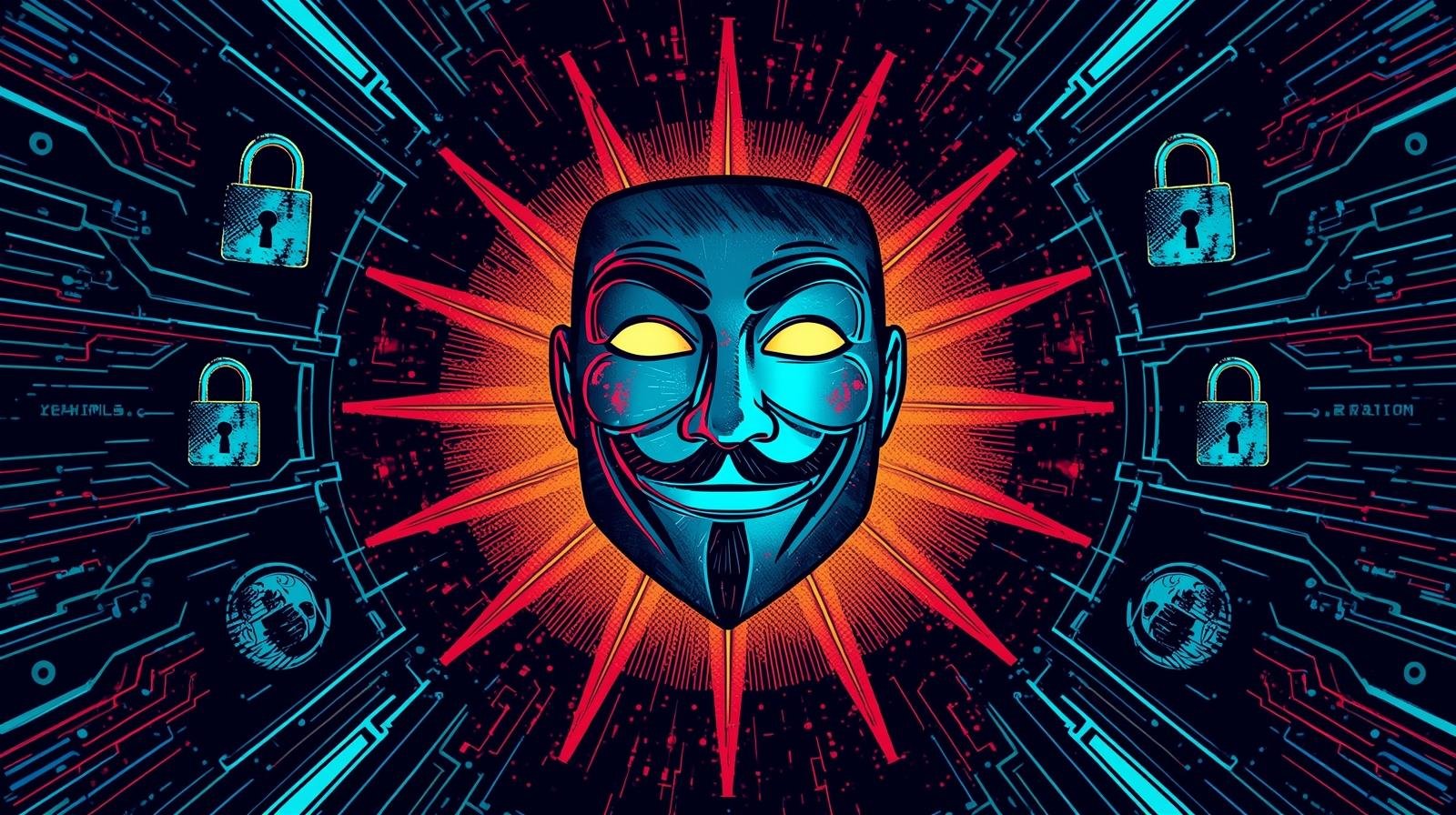 Anonymous Email from the Dark Web: What Actually Works (And What Fails)🔐 1 Colorful Guy Fawkes mask with digital circuit background symbolizing anonymity and digital resistance.
