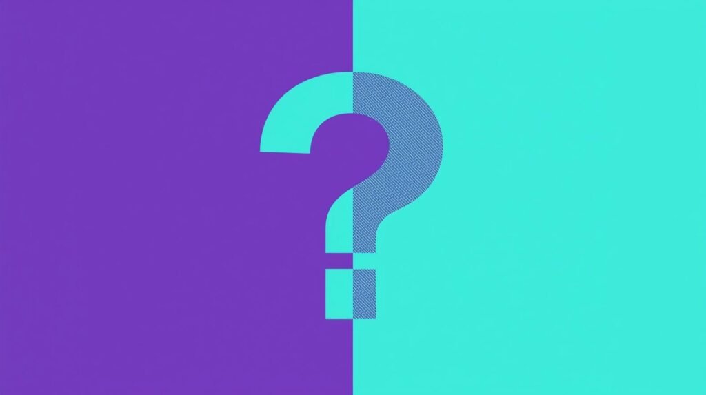 Kali Purple vs Kali Linux vs Parrot OS: What’s the Real Difference? 🧪 6 Purple and teal background with split-color question mark, featuring diagonal line patterns.