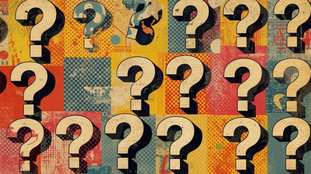 OWASP Top 10 Cybersecurity: 7 Dangerous Security Shifts Reshaping Defence 🧭 6 Abstract pop art with vintage question marks on a colorful, textured background.