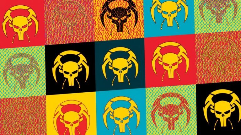 Why Trojan Attacks Still Work — Even in Secure Home Labs 🧨 3 Pop art grid of vibrant skull designs with varied colors and patterns.