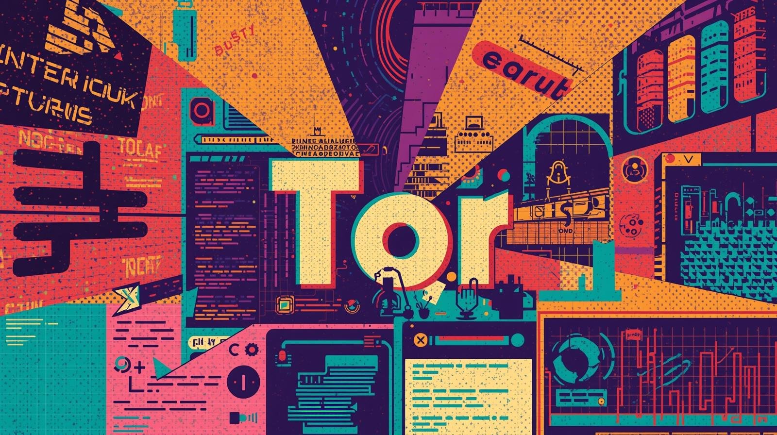 9 Tor Browser Mistakes That Destroy Anonymity 🕳️ 1 Tor network illustration with vibrant colors, highlighting anonymity, security, and digital complexity.