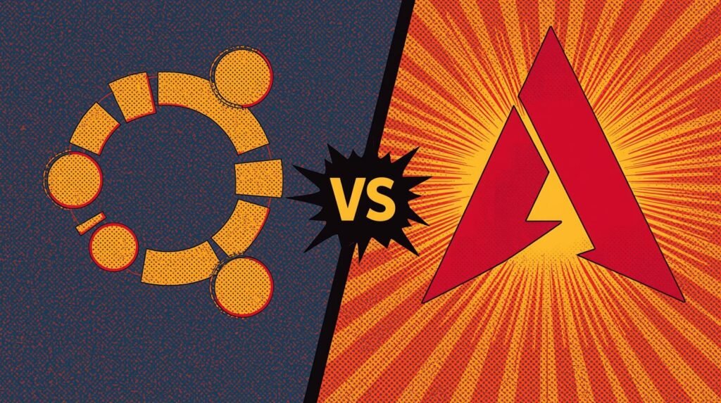 Debian vs Arch for Security Labs: Stability Tradeoffs Explained 🧩 3 Ubuntu vs Arch Linux logo comparison: community and collaboration vs dynamic abstraction.