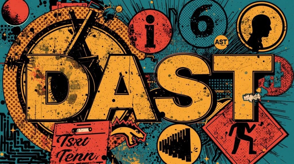 DAST vs Penetration Testing: 5 Critical Differences Explained 🧪 4 Bold DAST graphic art with vibrant colors, dynamic textures, and lively abstract elements.