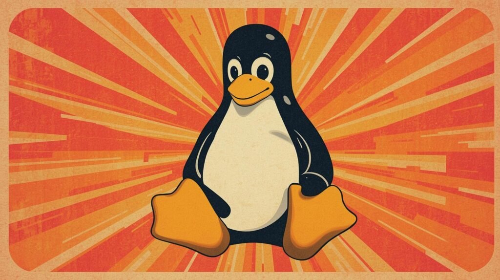 Best Linux Distro for Hacking: How to Choose the Right One for Your Lab 🧭 3 Stylized Linux penguin mascot with vibrant sunburst background, featuring warm, retro colors.