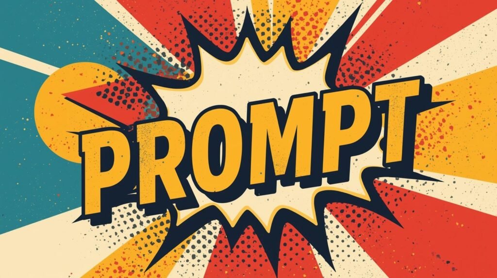 Pop art comic explosion with PROMPT in bold, vibrant colors and dynamic design.