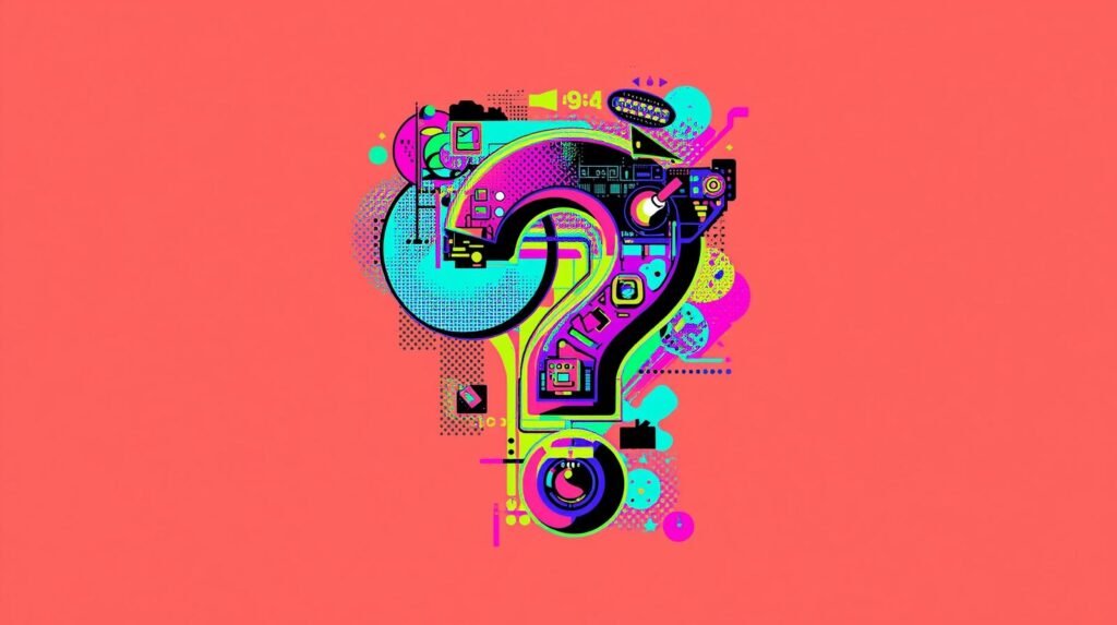 Best Linux Distro for Hacking: How to Choose the Right One for Your Lab 🧭 7 Digital art question mark with geometric shapes, neon colors, and circuit patterns on coral background.