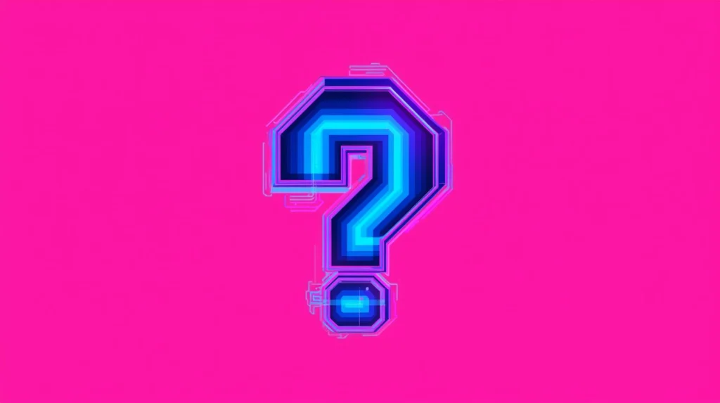 Roblox Account Hacking Explained: Why 99% of "Hacker" Tools Are Scams 6 Futuristic blue question mark on vivid pink background, exploring mystery and modernity.
