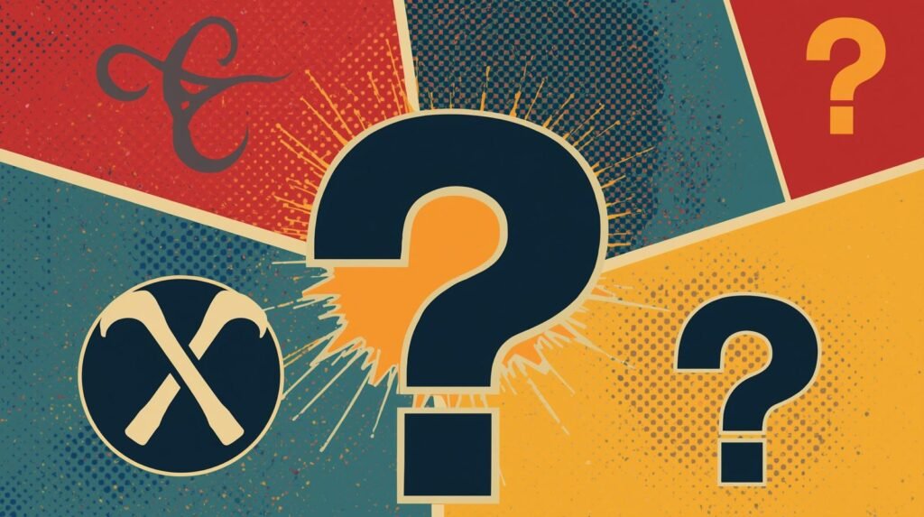 Kali Linux Tools for Beginners: 15 Must-Have Tools Explained 🧩 6 Abstract art with a central question mark, vibrant colors, and symbolic elements.