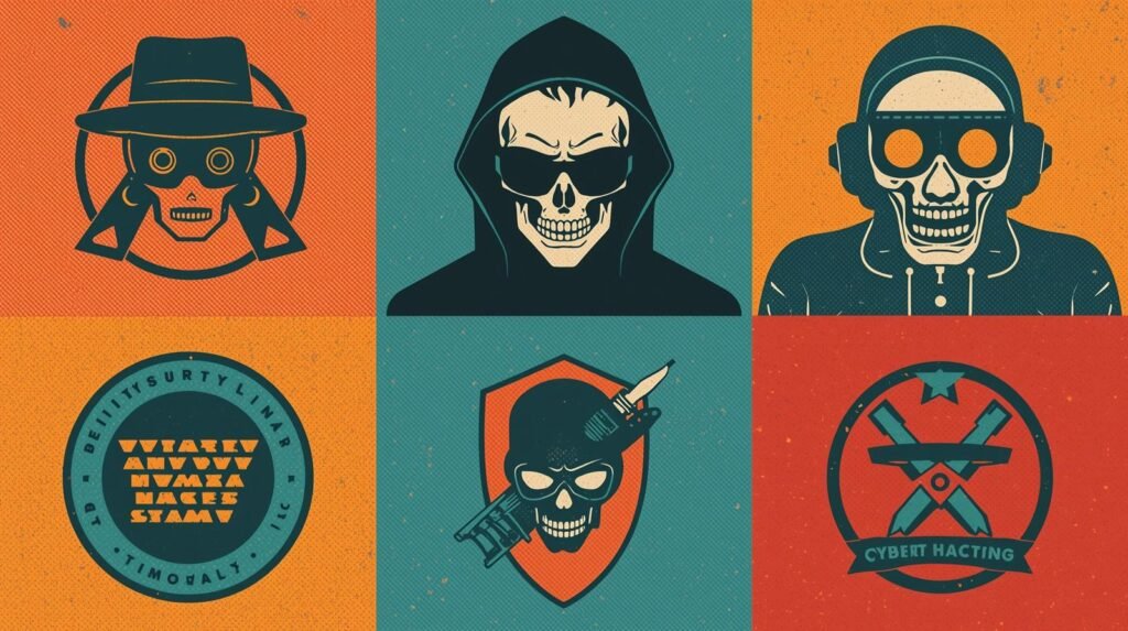 Kali Linux Tools for Beginners: 15 Must-Have Tools Explained 🧩 3 Retro skull collage with spy, hacker, aviator themes against orange and blue backgrounds.