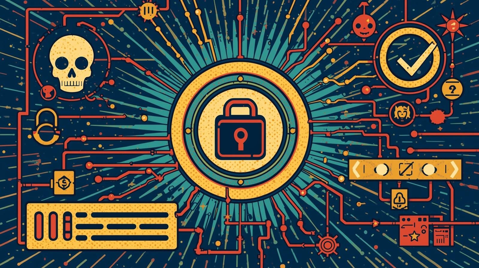 Wireshark for Beginners: 7 Brutal Packet Truths Your Network Is Hiding 🪼 1 Cybersecurity illustration featuring digital security, cyber threats, and network analysis symbols.