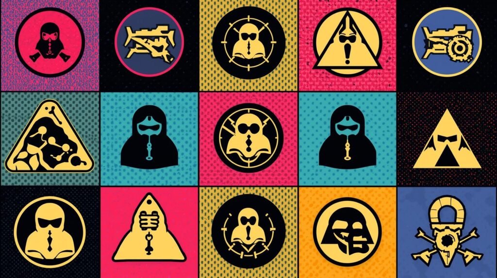Wireshark for Beginners: 7 Brutal Packet Truths Your Network Is Hiding 🪼 3 Vibrant collage of hooded figures and mechanical symbols, hinting at cybersecurity and network analysis.