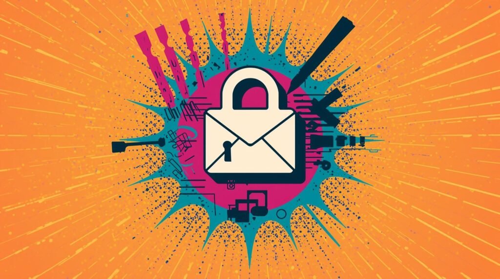 Proton Mail Business Email: 7 Privacy Wins Big Tech Hates 4 Secure business email illustration with padlock, emphasizing Proton Mails privacy and encryption.