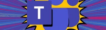 Microsoft Teams logo in vibrant pop art style, symbolizing secure, encrypted communication.