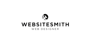 Modern logo: yin-yang emblem, S shape, WEBSITESMITH in bold, Web Designer tagline.
