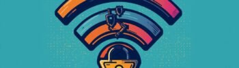 Wi-Fi security symbol with padlock, showcasing connectivity and cybersecurity themes.