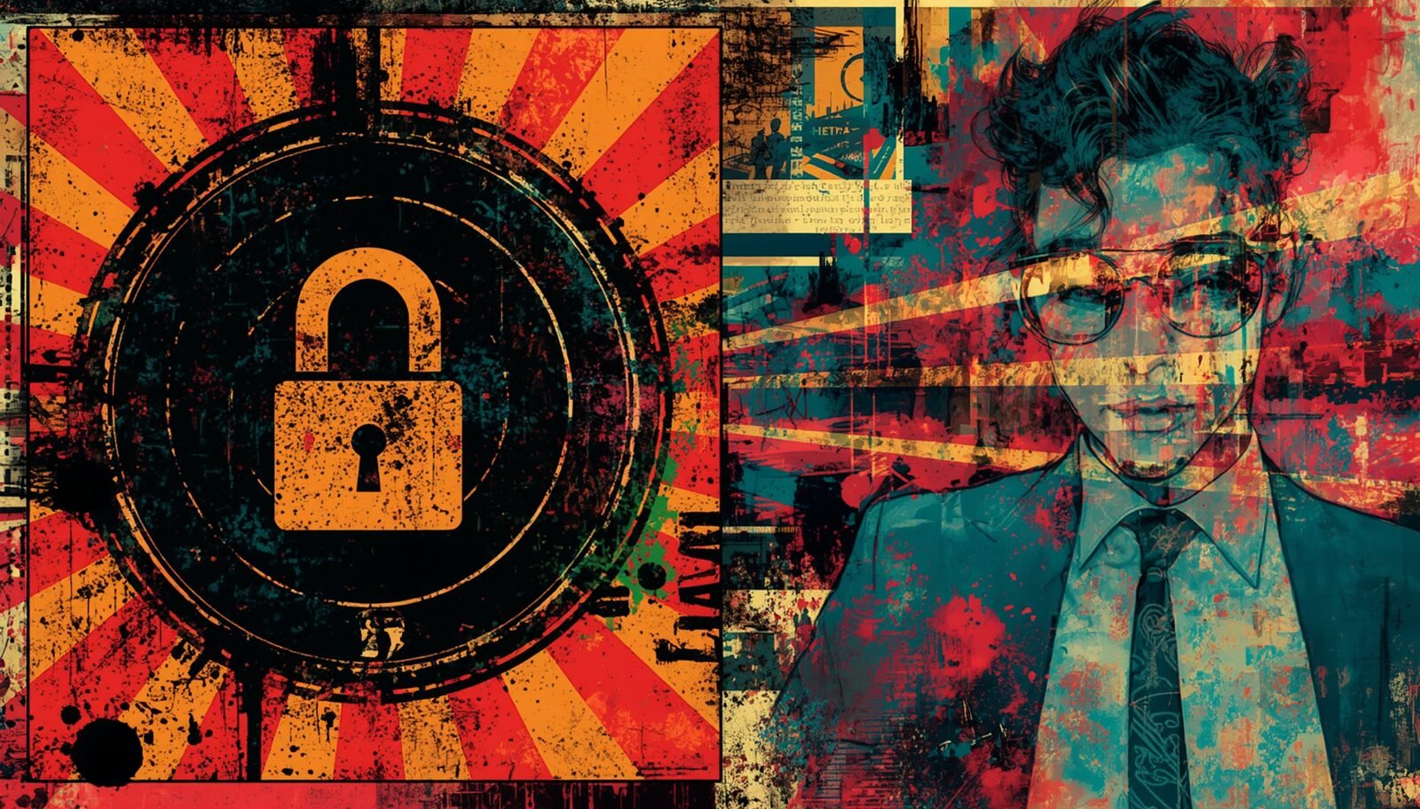 Cybersecurity portrait with lock illustrating Nmap port scan techniques and particular port scanning.