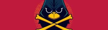 Hooded bird crossbones mascot logo for Gobuster directory enumeration tutorial and file enumeration.