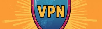 PrivadoVPN review banner with VPN shield, privacy, streaming, and no-logs protection.