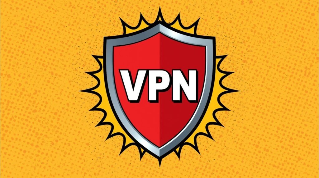 PrivadoVPN review shield graphic for privacy, streaming, and no-logs VPN security.