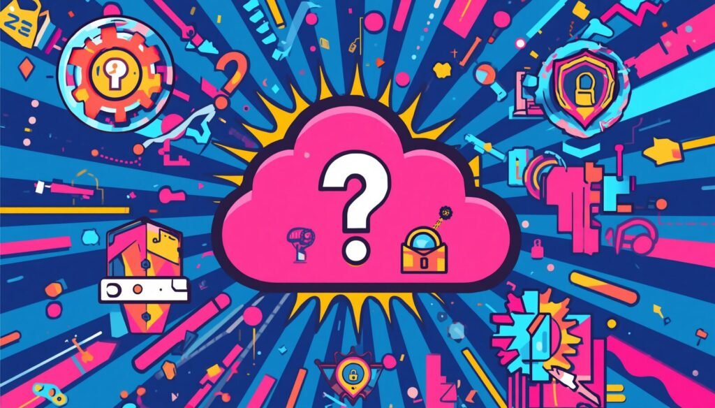 Proton Drive: Is This Secure Cloud Storage Worth Using? 5 Proton Drive encrypted cloud storage security question mark illustration with locks and shield.