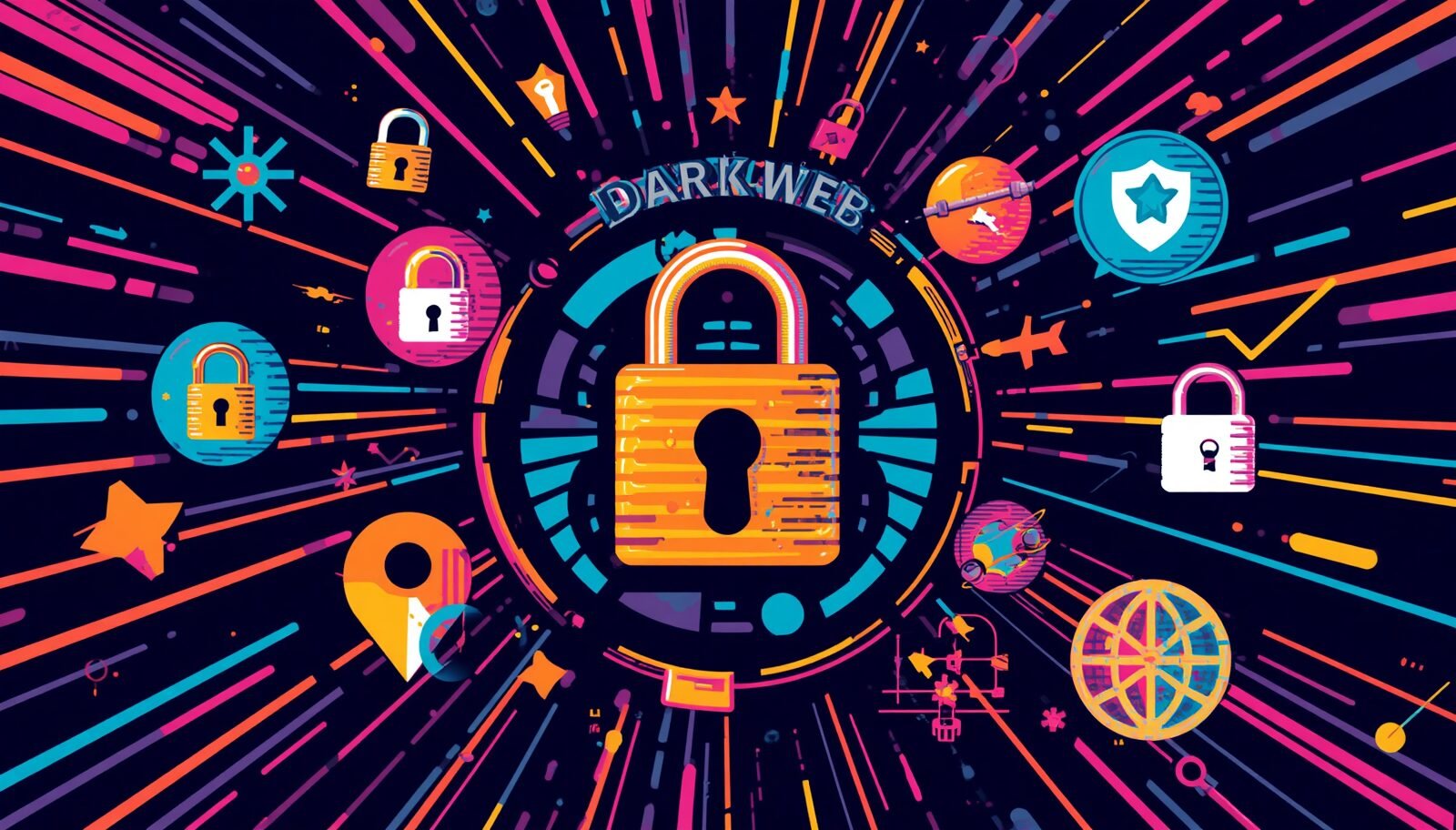 PGP Encryption Explained for Dark Web Communication 1 Dark web cybersecurity padlock illustrating PGP encryption, secure encrypted communication, and dark web privacy.