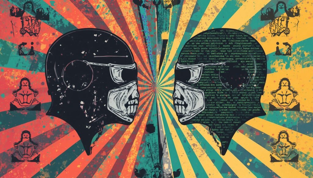 BackBox Linux vs Kali cyberpunk skull artwork, ethical hacking Linux distro alternative.
