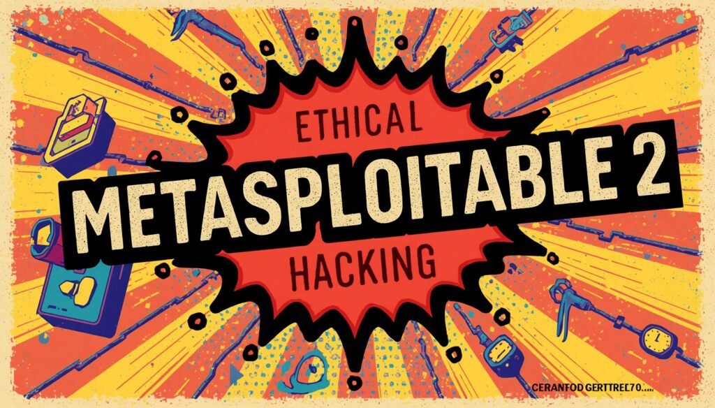Metasploitable 2 Tutorial: How to Practice Ethical Hacking Safely 4 Metasploitable 2 ethical hacking poster with lock picks for penetration testing tutorial.