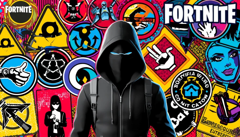 Hooded figure in Fortnite collage about hacked Fortnite account recovery and Epic Games account security.