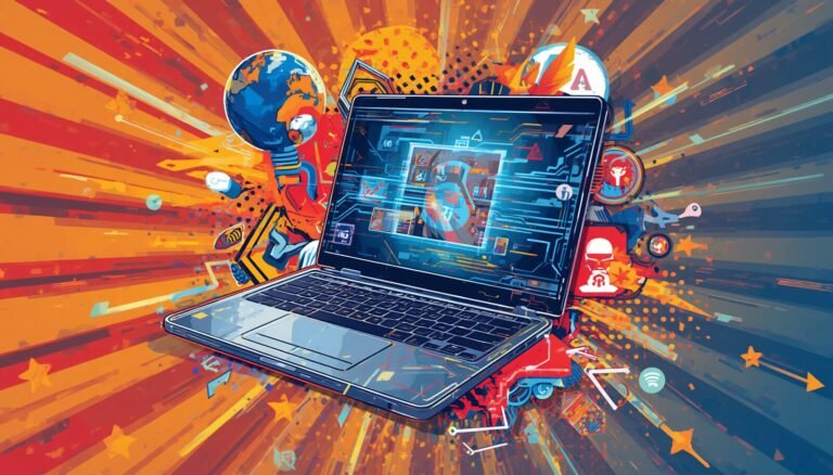 Is My Laptop Hacked? 7 Hidden Clues You Should Check First 1 Hacked laptop warning signs on a futuristic computer with suspicious digital activity.