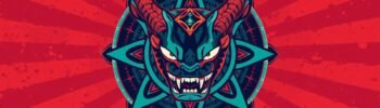 Hydra tool emblem poster with horned monster, inspired by Kali Linux THC Hydra password testing.