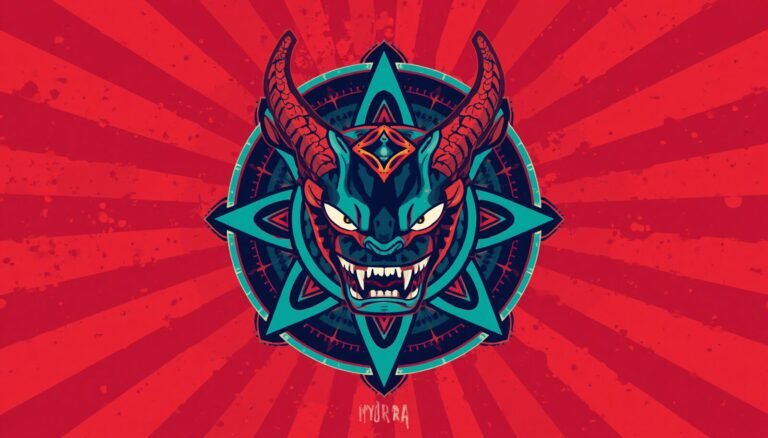 Hydra tool emblem poster with horned monster, inspired by Kali Linux THC Hydra password testing.