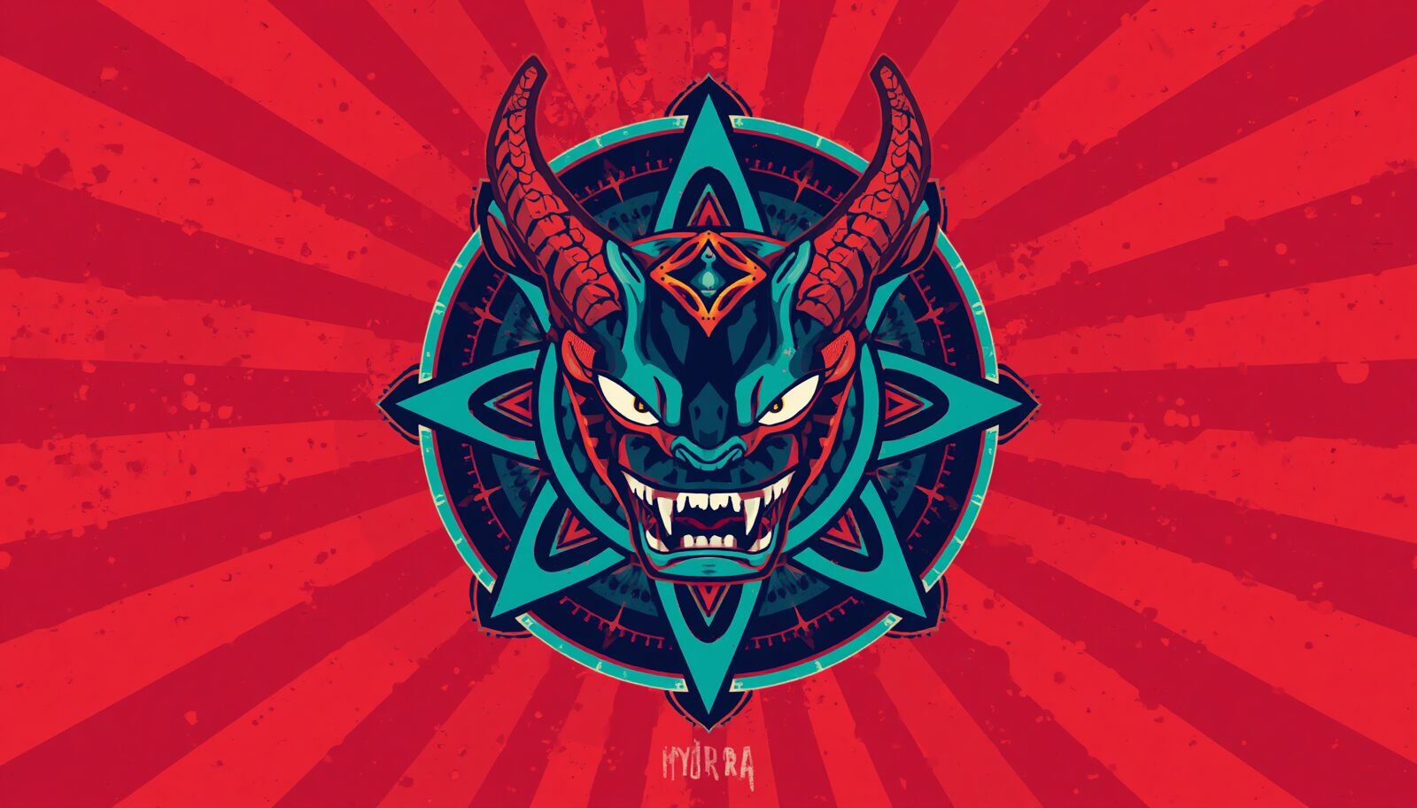 Hydra Kali Linux Explained for Ethical Hacking Labs 1 Hydra tool emblem poster with horned monster, inspired by Kali Linux THC Hydra password testing.